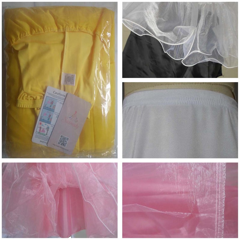 Shimaly Women's 50s Vintage Petticoat 26" Crinoline Rockabilly Tutu Skirt (L-XL,Yellow) - Image 4